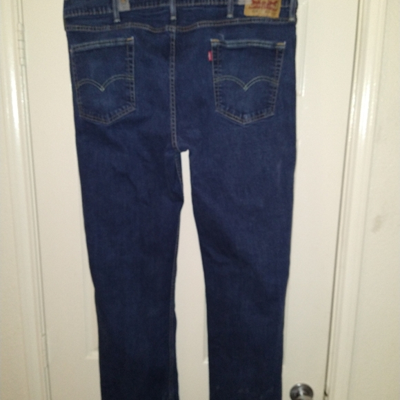 Levis 514 Straight Leg Fit Blue Medium Wash Denim Jeans Men's sz 42x32. - Picture 2 of 8